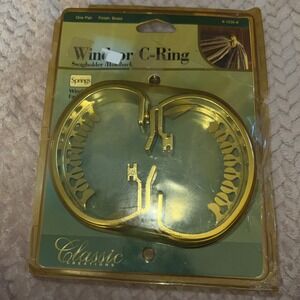 Windsor C-Ring Swagholder / Holdback.  Brass Finish. One Pair Window Fashion